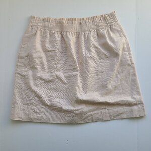 J Crew Factory Skirt 14 Linen Cotton Stone Coastal A-line Pull On Reimagined